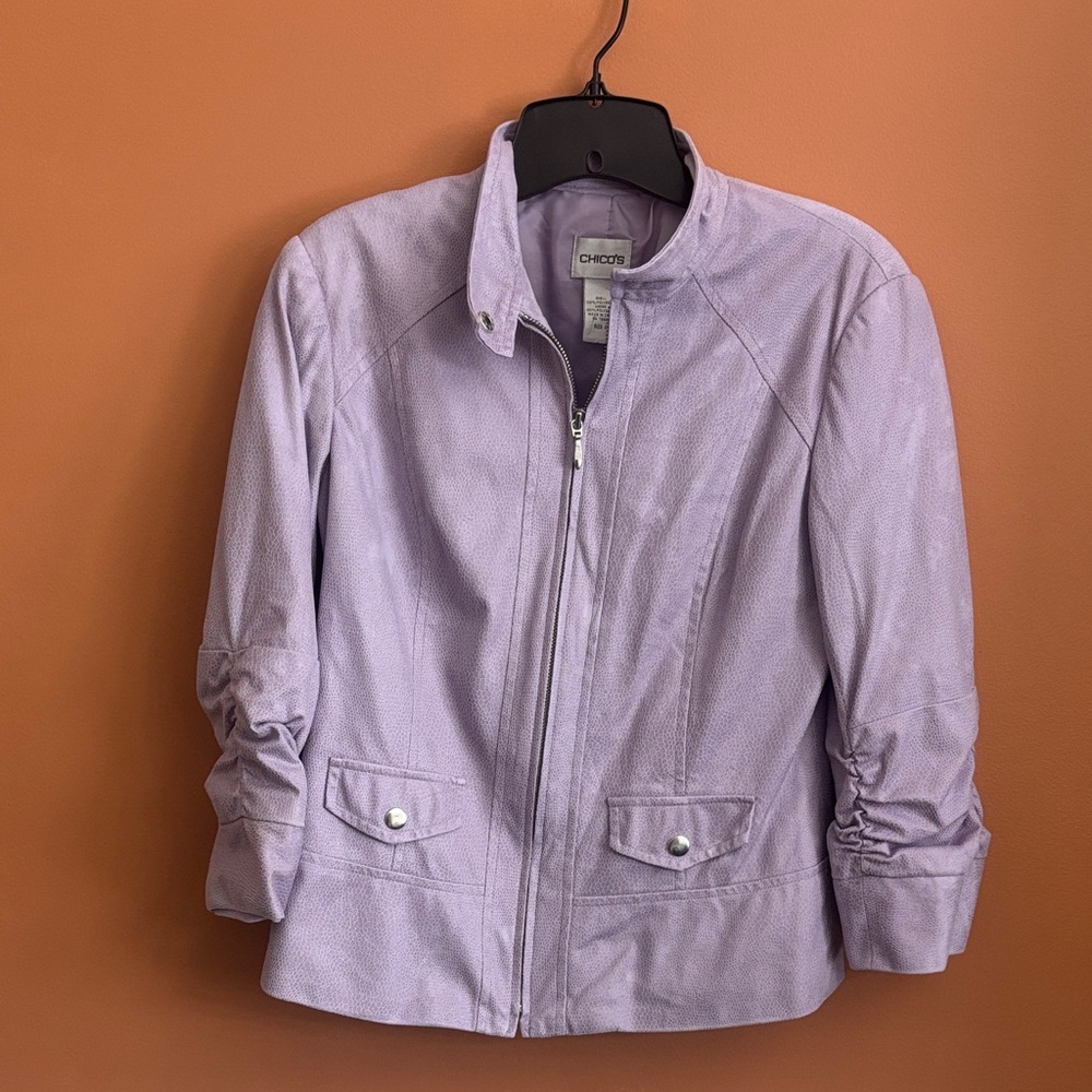 Chico's Lavender Bomber Jacket